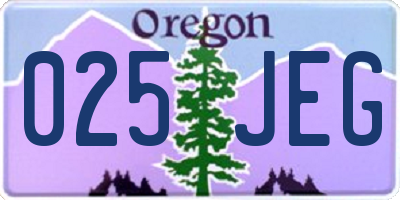 OR license plate 025JEG