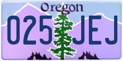OR license plate 025JEJ