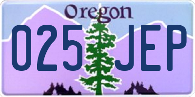 OR license plate 025JEP
