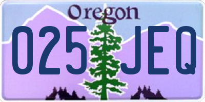 OR license plate 025JEQ