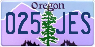 OR license plate 025JES