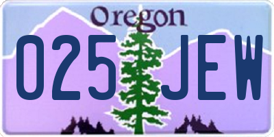 OR license plate 025JEW