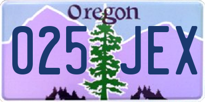 OR license plate 025JEX