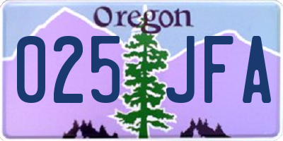 OR license plate 025JFA