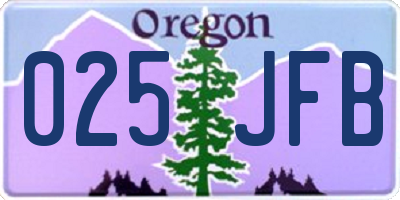 OR license plate 025JFB