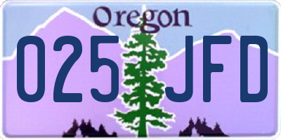 OR license plate 025JFD