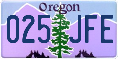 OR license plate 025JFE