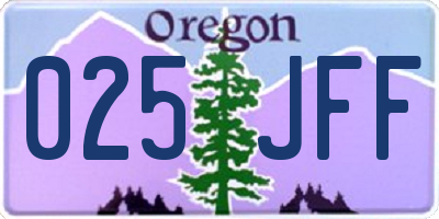 OR license plate 025JFF