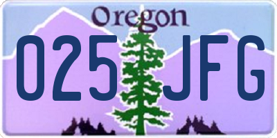 OR license plate 025JFG