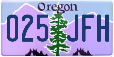 OR license plate 025JFH