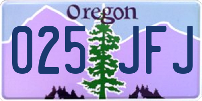 OR license plate 025JFJ