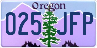 OR license plate 025JFP