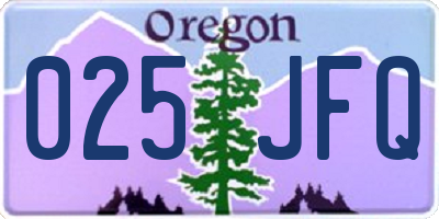 OR license plate 025JFQ