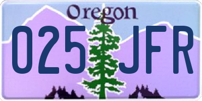 OR license plate 025JFR