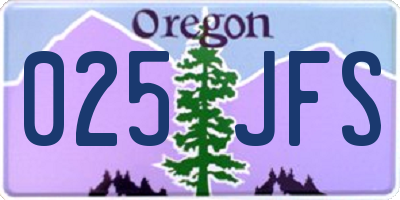 OR license plate 025JFS