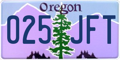 OR license plate 025JFT