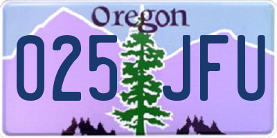 OR license plate 025JFU