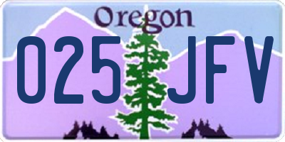 OR license plate 025JFV