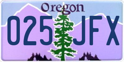 OR license plate 025JFX