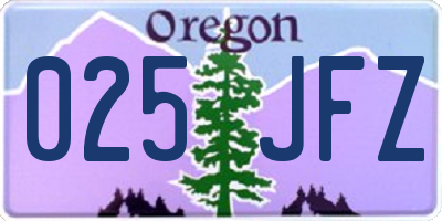 OR license plate 025JFZ