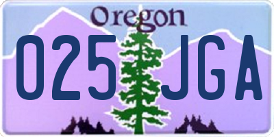 OR license plate 025JGA