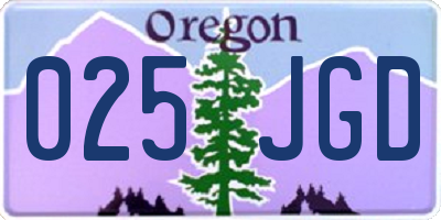 OR license plate 025JGD