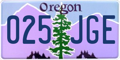 OR license plate 025JGE