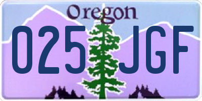 OR license plate 025JGF