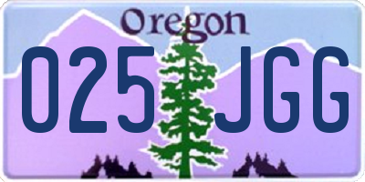 OR license plate 025JGG