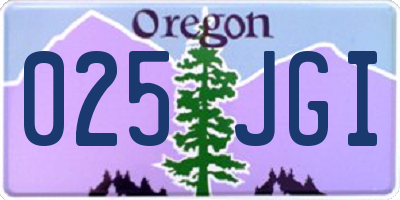 OR license plate 025JGI