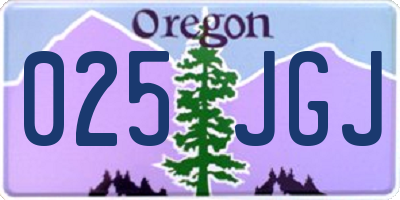 OR license plate 025JGJ