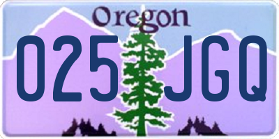 OR license plate 025JGQ