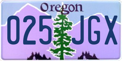 OR license plate 025JGX