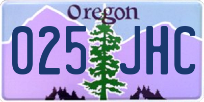 OR license plate 025JHC