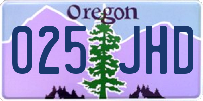 OR license plate 025JHD