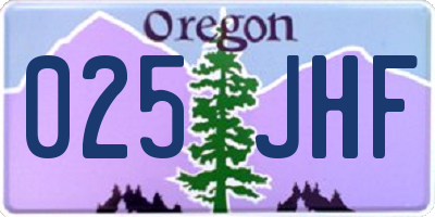 OR license plate 025JHF