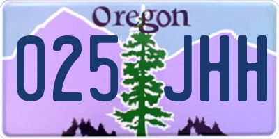 OR license plate 025JHH