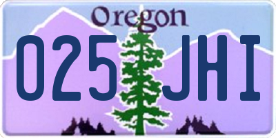 OR license plate 025JHI