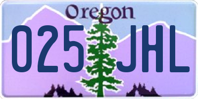 OR license plate 025JHL
