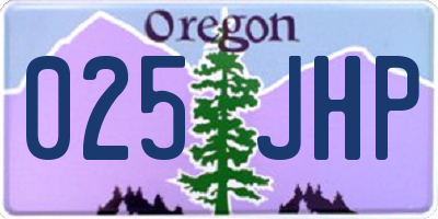 OR license plate 025JHP