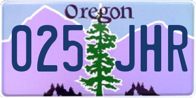 OR license plate 025JHR