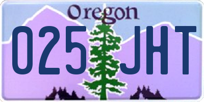 OR license plate 025JHT