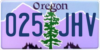 OR license plate 025JHV