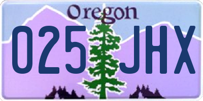 OR license plate 025JHX