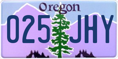 OR license plate 025JHY