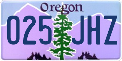 OR license plate 025JHZ