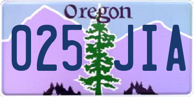 OR license plate 025JIA