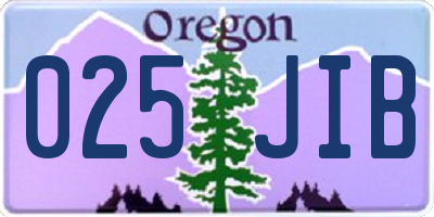 OR license plate 025JIB