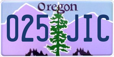OR license plate 025JIC