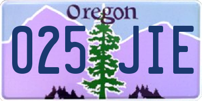 OR license plate 025JIE
